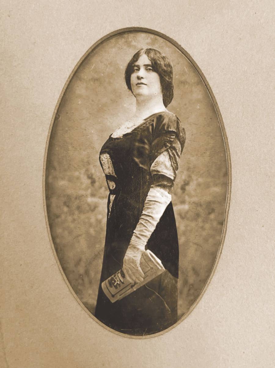 A studio portrait of a woman thought to be Lena Brown