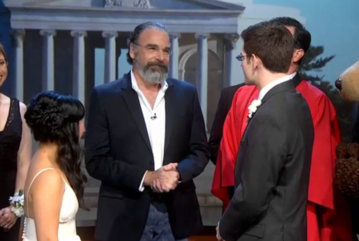 Mandy Patinkin giving a 'non-denominational Jewish blessing'(Colbert Report)