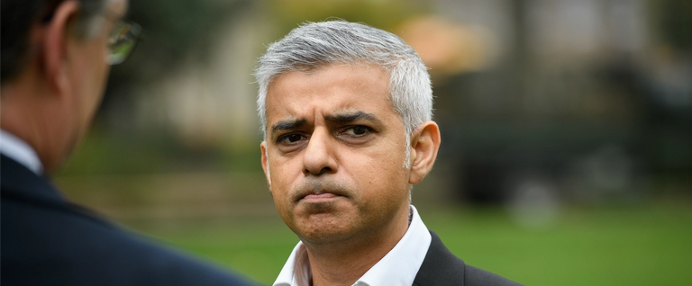 London Mayor Sadiq Khan in London, England, October 25, 2016. 