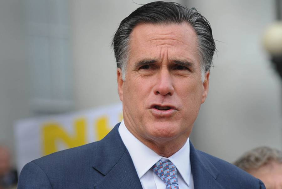 Mitt Romney today in New Hampshire.(Darren McCollester/Getty Images)