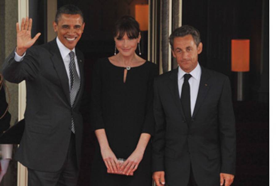 President Obama in France last week with the president and first lady.(Pool/Getty Images)