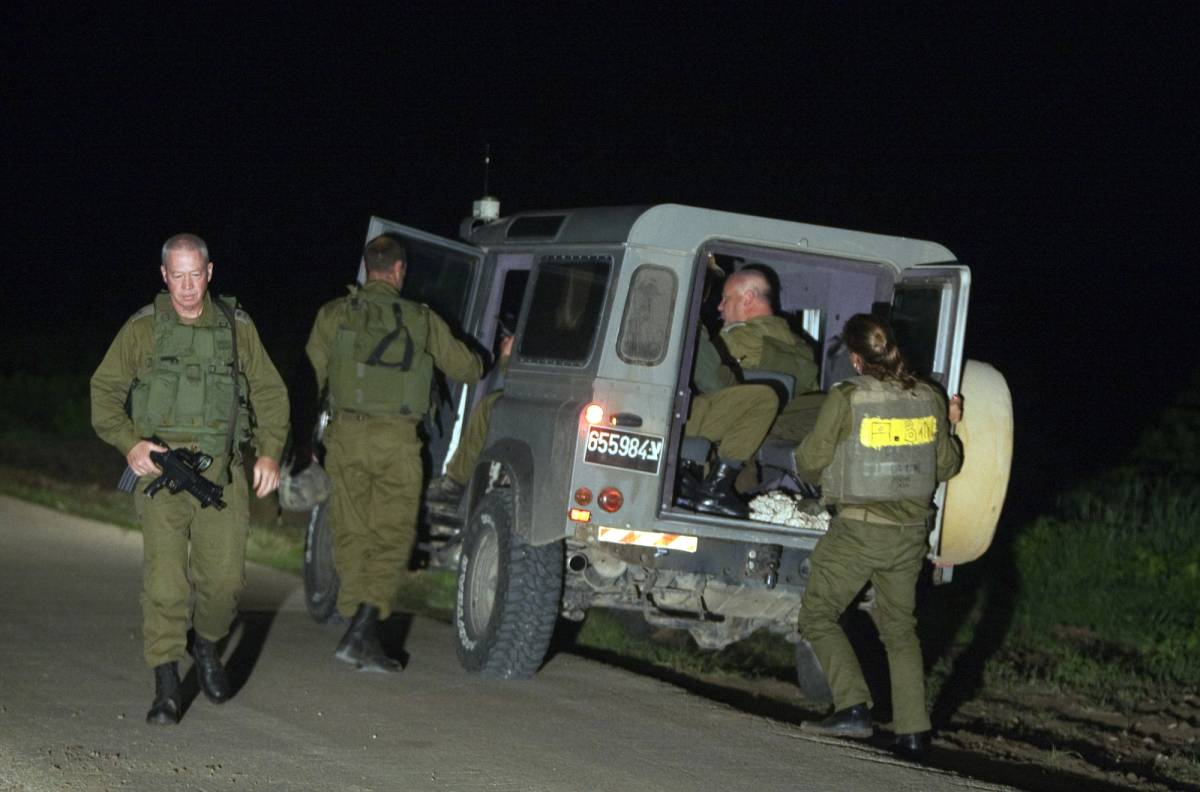 Yoav Gallant (left), then chief of the south command, arrives to hold a press conference near the border with the Gaza Strip on March 26, 2010 after 2 Israeli soldiers, including an officer, and two Palestinians had been killed in an exchange of fire near the border