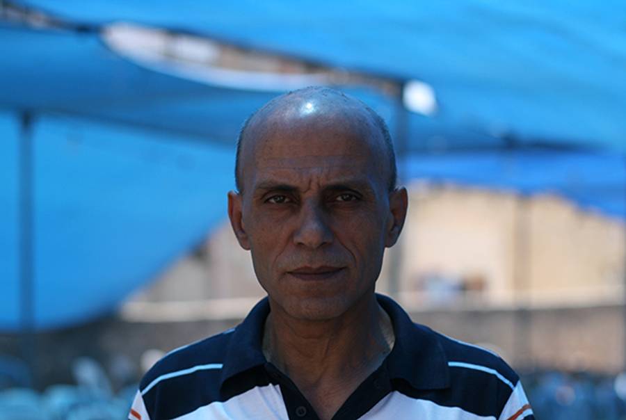 Walid Abu Khdeir, 51, in a mourning tent in Shuafat, the east Jerusalem neighborhood where his nephew Mohammad was abducted and later murdered. (Photo by the author)