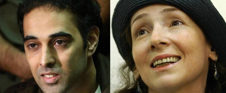 Yigal Amir (L), Yitzhak Rabin's assassin, and his wife, Larissa Trimboler (R) in Ramle, Israel, September 8, 2005. 