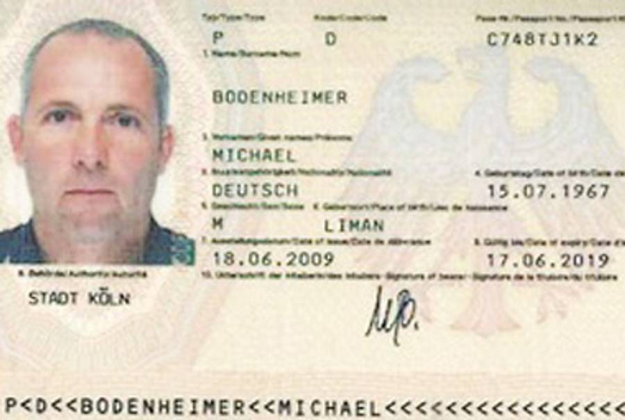 The false passport for Michael Bodenheimer.(JPost)