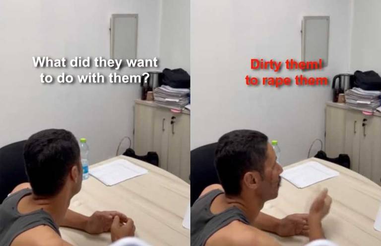 Footage released from an interrogation of a captured Hamas terrorist. He tells the interrogator that included in his directives were instructions to rape girls and women.