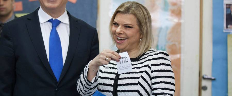 Sara Netanyahu cast her ballot at a polling station on election day on January 22, 2013 in Jerusalem, Israel.