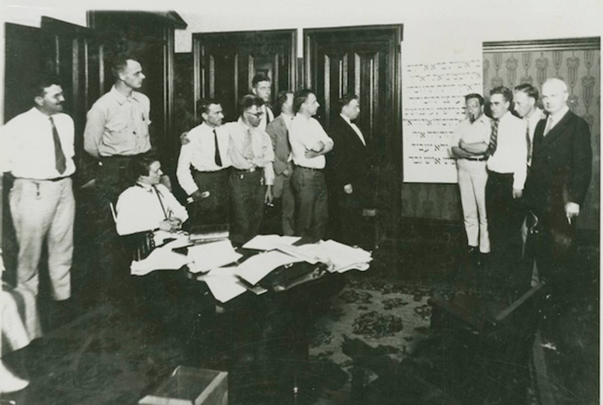 Rabbi Herman Rosenwasser Teaching Hebrew to the Defense.(W.C. Robinson Collection of Scopes Trial Photographs)