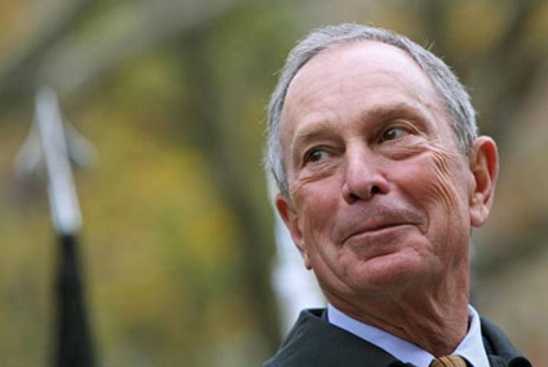Bloomberg at New York's Veterans Day parade yesterday.(Mario Tama/Getty Images)