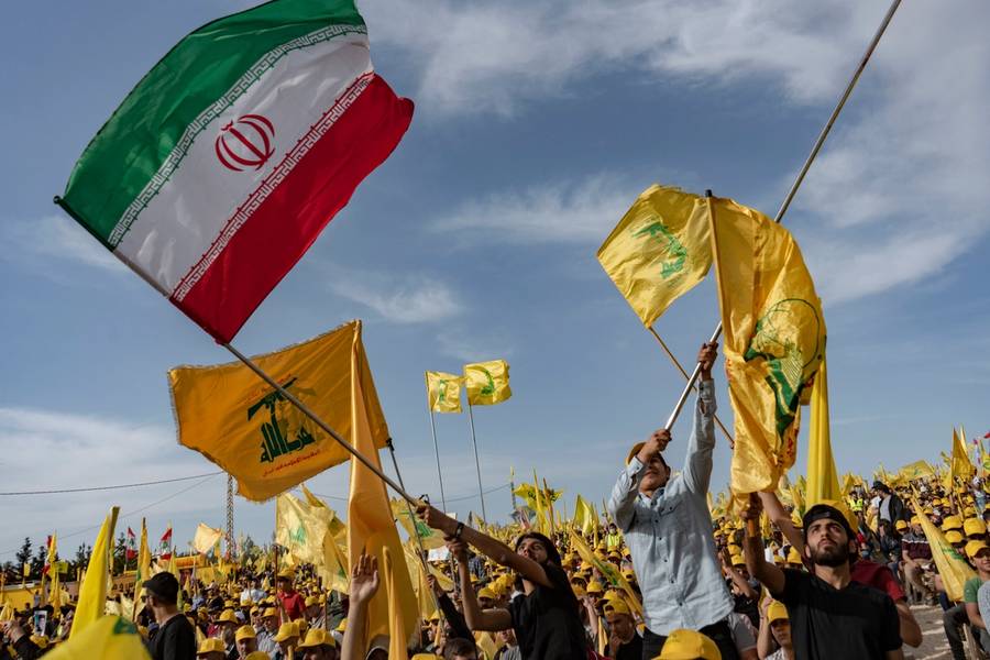 A Hezbollah rally on May 13, 2022, in Baalbek, in Lebanon's Bekaa Valley, two days before the elections