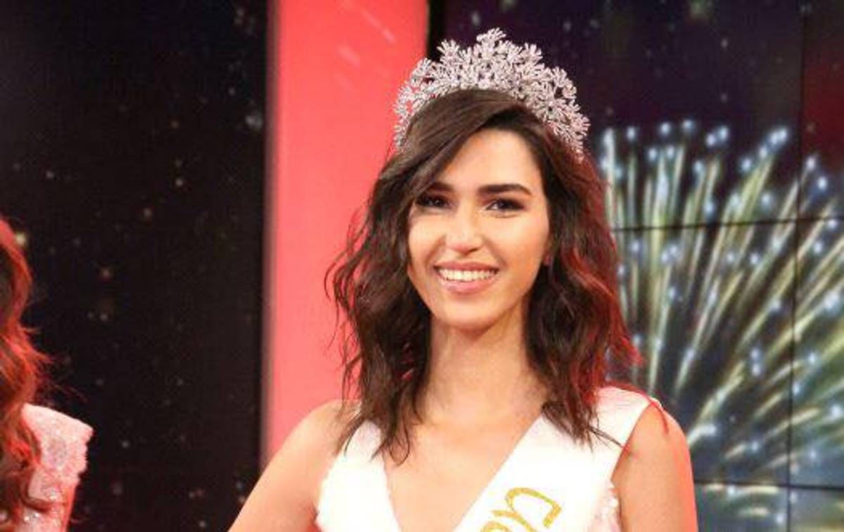 Rotem Rabi after being crown Miss Israel 2017 on Tuesday. (Facebook)