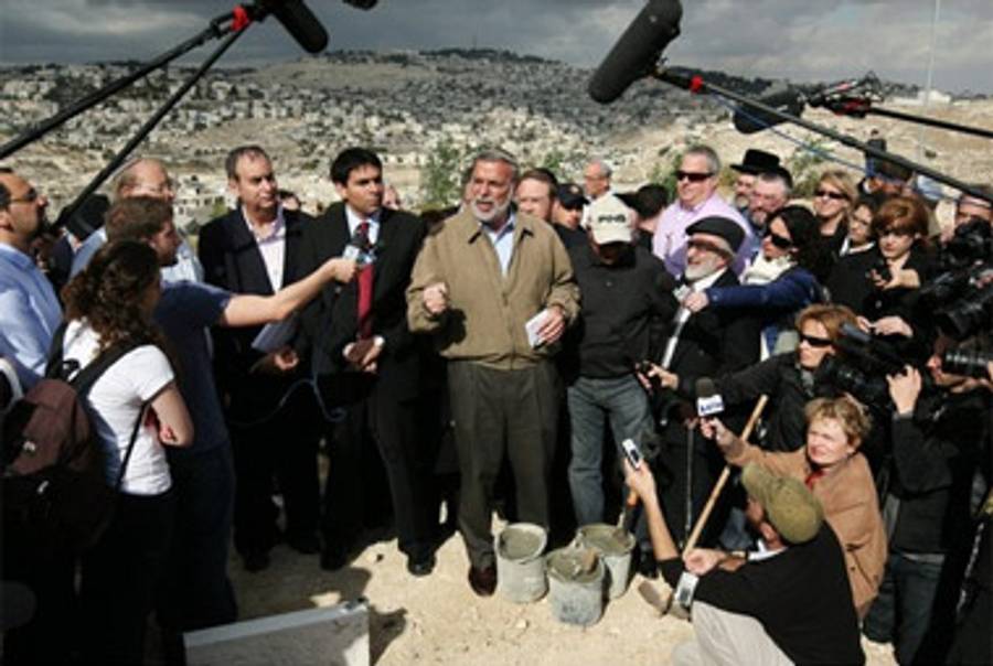 Hikind at a cornerstone-laying in East Jerusalem on Wednesday.(NYTimes.com)