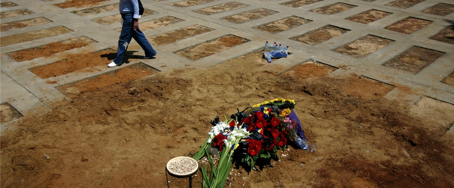 Flowers lay over the grave of Liviu Librescu in Ra'anana, April, 20, 2007.