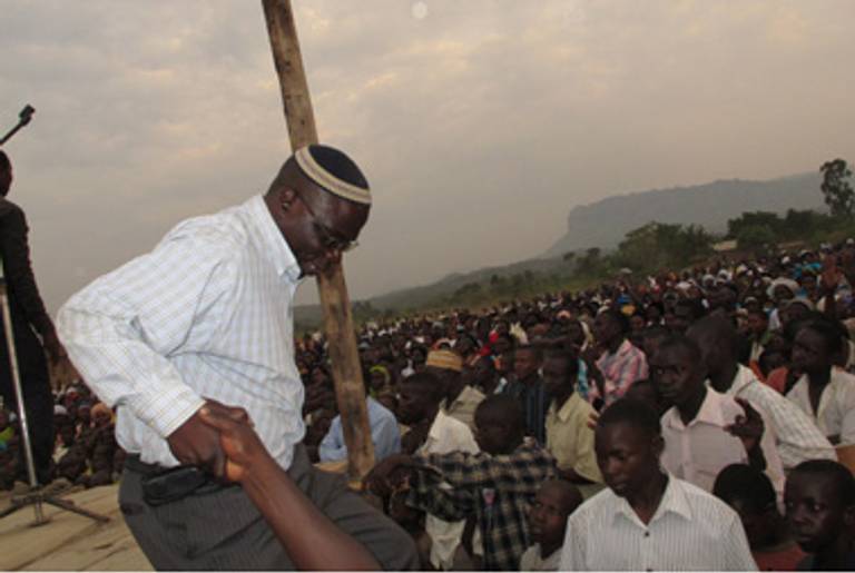 Gershom Sizomu at a rally in Uganda.(All photos by the author)