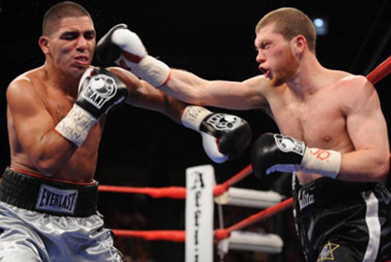 Salitas in a junior-welterweight title fight last year.(Don Emmert/AFP/Getty Images)