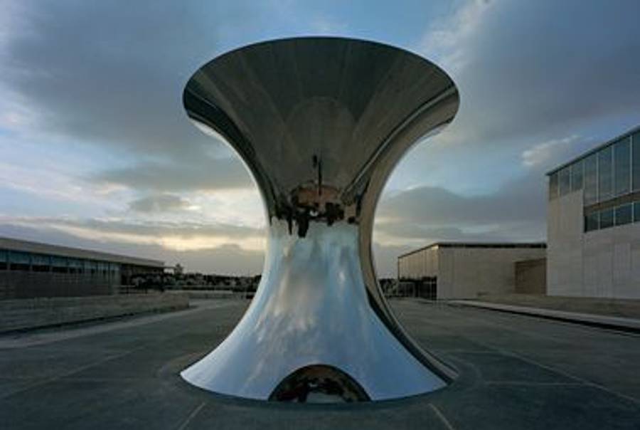 "Turning the World Upside Down," a new, site-specific sculpture by Anish Kapoor created for the Israel Museum.