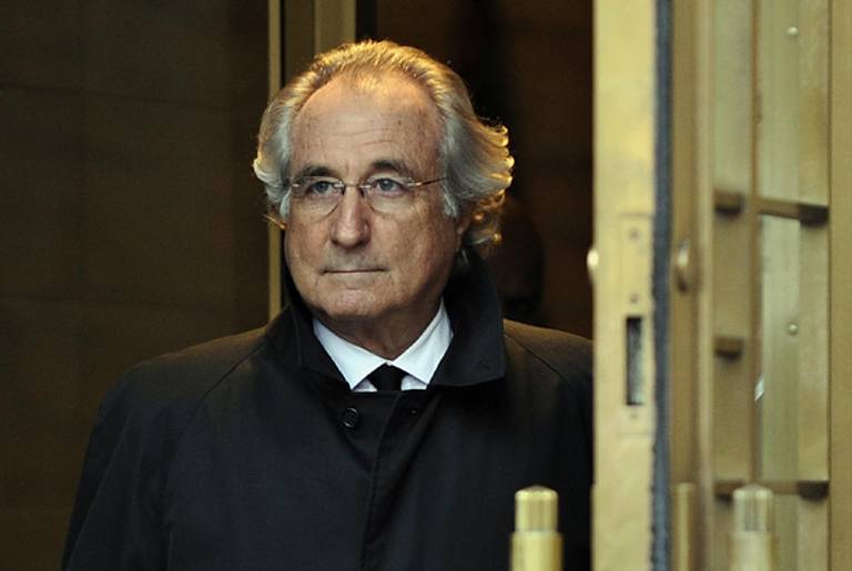 Bernard Madoff leaves a bail hearing at US Federal Court on January 14, 2009 in New York. (TIMOTHY A. CLARY/AFP/Getty Images)