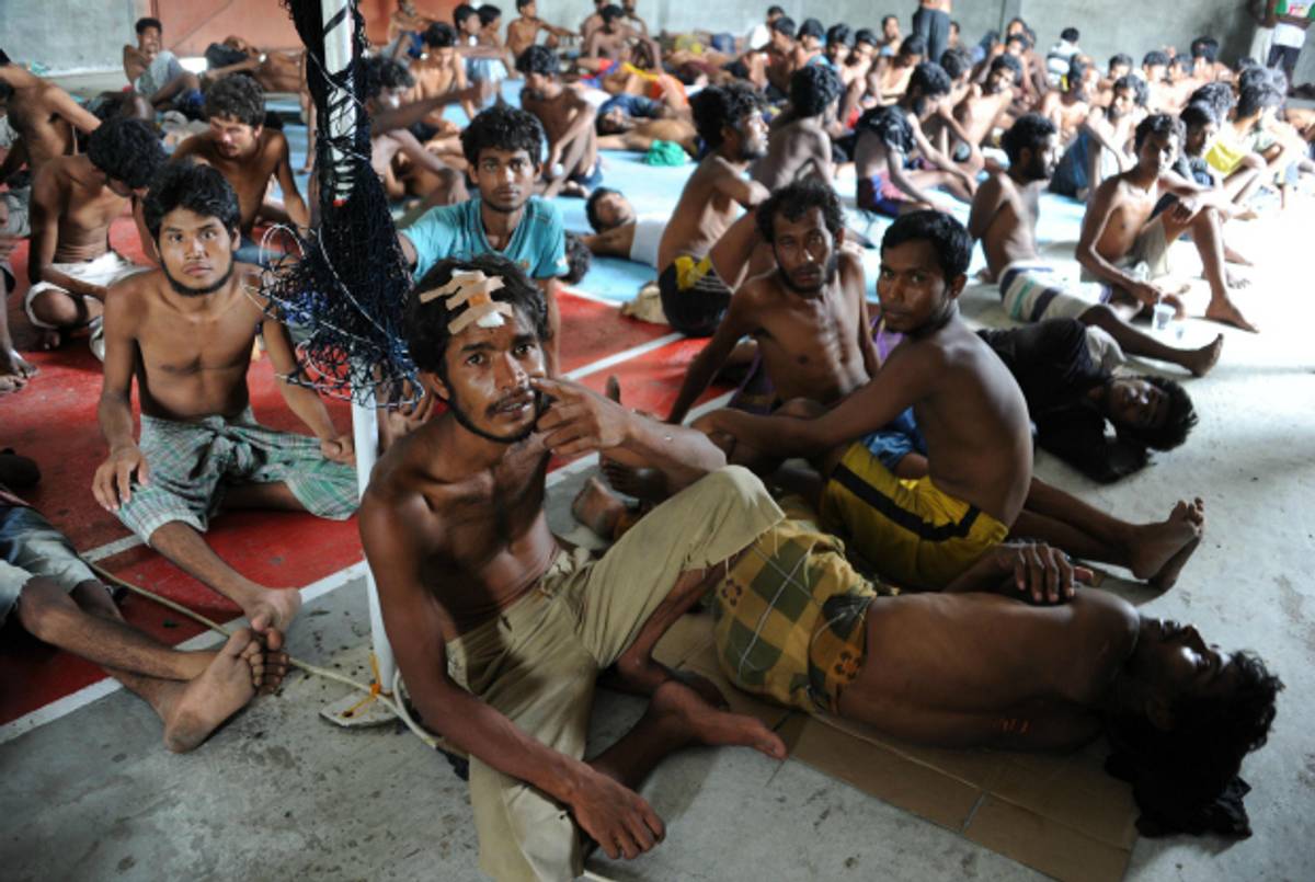 Rescued migrants, mostly Rohingya from Myanmar and Bangladesh, in Aceh province, May 15, 2015.(Chaideer Mahyuddin/AFP/Getty Images)