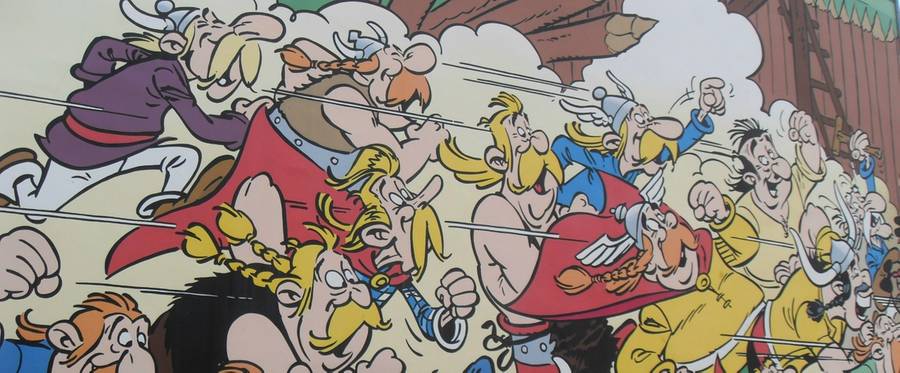 Asterix and Obelix mural painting in Brussels.