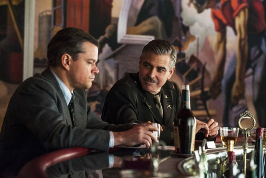 Matt Damon and George Clooney in 'The Monuments Men.' (Columbia Pictures)