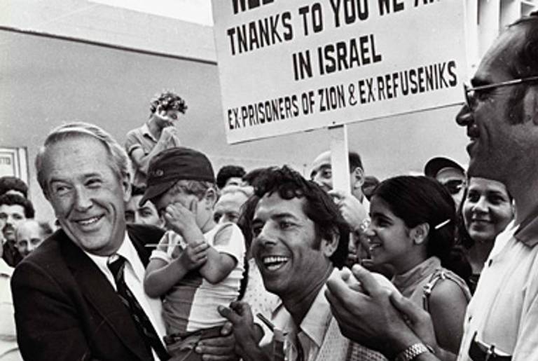 Senator Henry 'Scoop' Jackson visiting Soviet Jewish émigrés in Israel