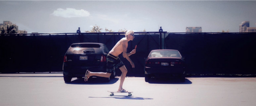 Matisyahu skateboarding, in an image posted to his Facebook page on July 9, 2016.