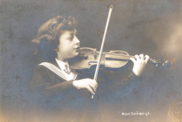 A postcard of child prodigy Jascha Heifetz, ca. 1908.(Yivo Encyclopedia)