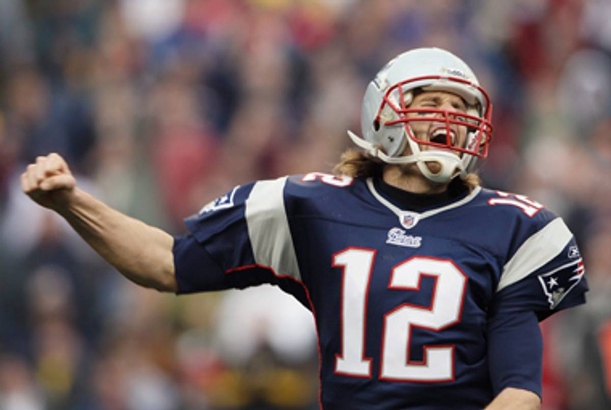 Tom Brady of the New England Patriots at Gillette Stadium in Foxboro, Mass., Sunday.(Elsa/Getty Images)