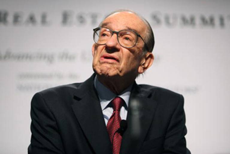 Former Fed chairman Alan Greenspan, speaking to the National Association of Realtors last month.(Getty Images)