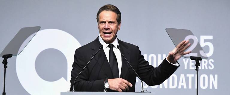 Governor Andrew Cuomo speaks onstage at the Elton John AIDS Foundation Commemorates Its 25th Year And Honors Founder Sir Elton John During New York Fall Gala at Cathedral of St. John the Divine on November 7, 2017 in New York City.