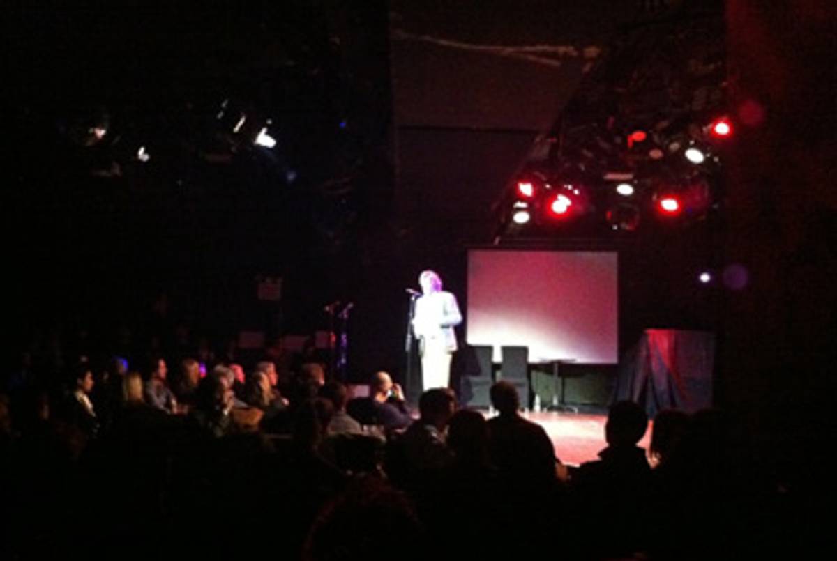 Tom Stoppard at Le Poisson Rouge Wednesday night.(Photo by the author)