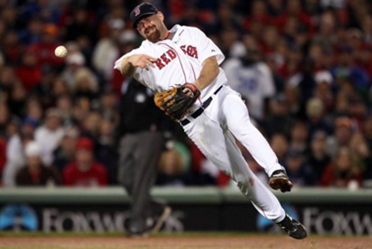 Kevin Youkilis, the Red Sox (and Israeli?) third baseman, last month.(Elsa/Getty Images)