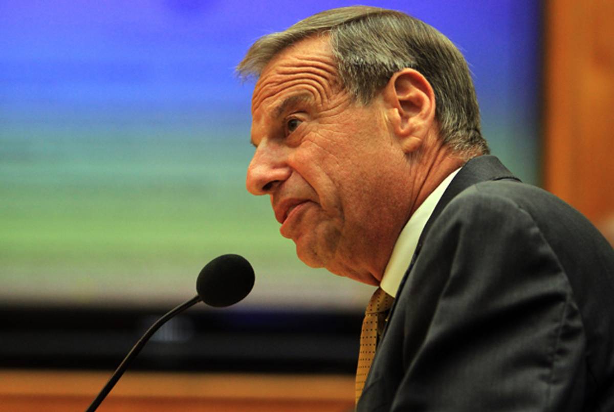 San Diego Mayor Bob Filner announces his mayoral resignation on August 23, 20133.(Bill Wechter/Getty Images)