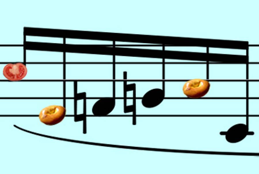 (Music from Wikimedia Commons. Egg bagel photo by Robyn Lee; some rights reserved.)