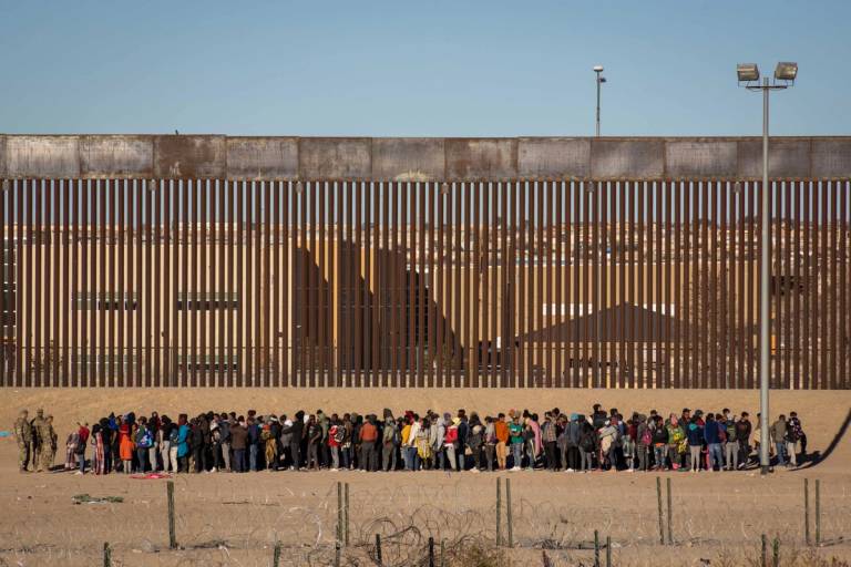 Migrants wait in Ciudad Juarez, Mexico, Dec. 29, 2023