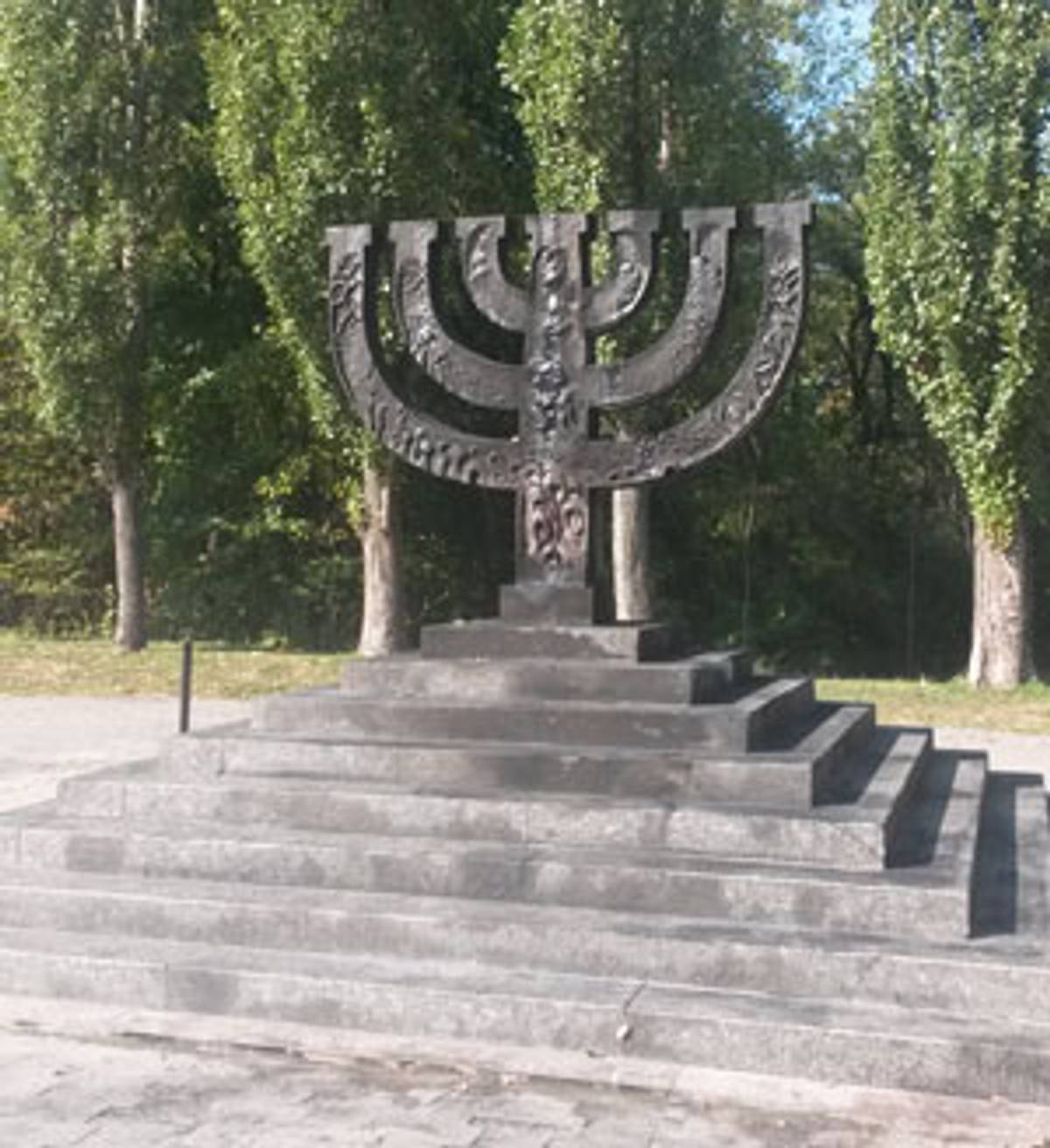 The burnt Babi Yar menorah memorial; Courtesy of Vladislav Davidzon