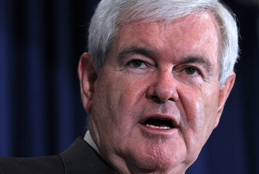 Newt Gingrich earlier today.(Alex Wong/Getty Images)