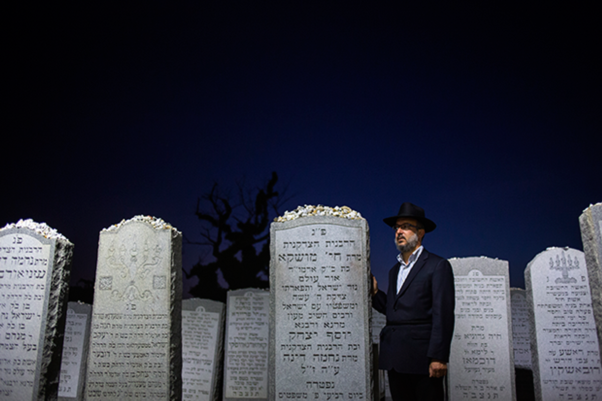 In June, some 50,000 people visited the site to mark the 20th anniversary of the death of the late Jewish leader. (Photo by Eric Thayer/Getty Images) 