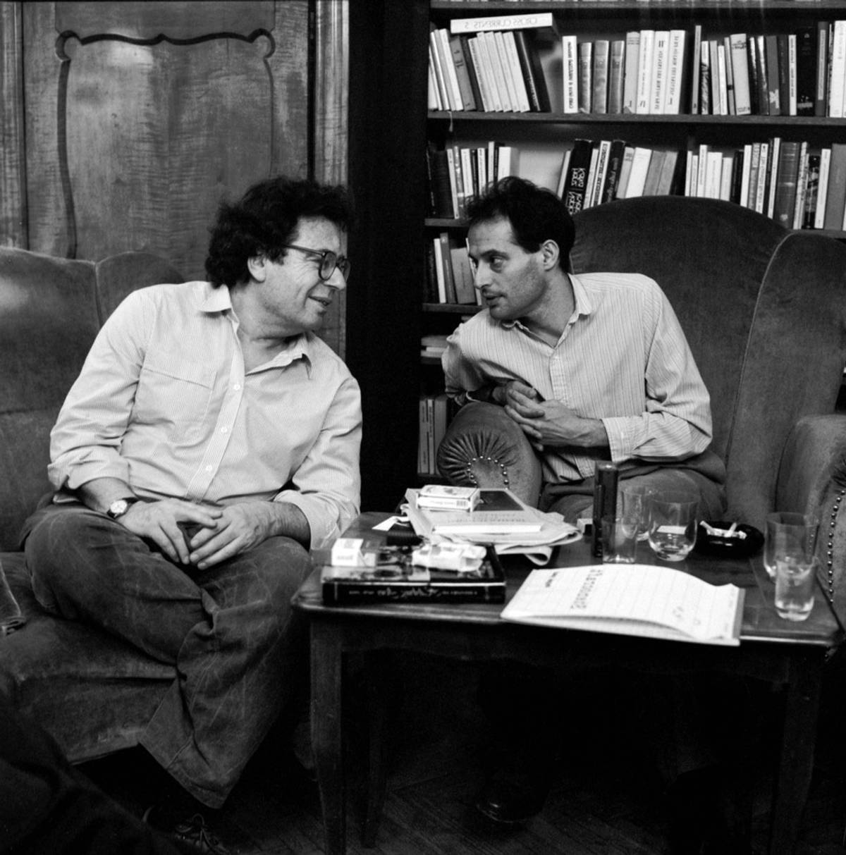 Konrád with fellow dissident and dearest friend Miklos Haraszti, 1988 (Photo: Edward Serotta)