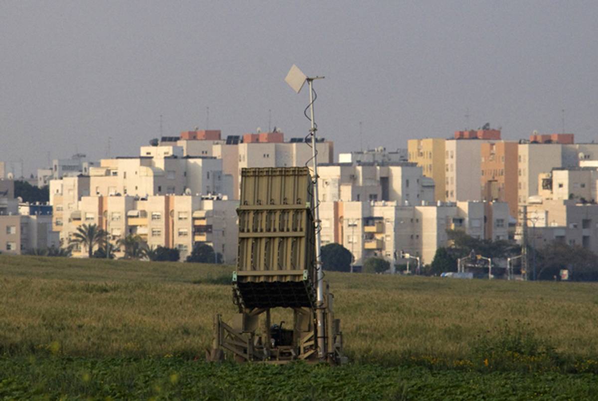 An 'Iron Dome' short-range missile defense system is pictured near the southern Israel costal city of Ashkelon on April 8, 2011.(JACK GUEZ/AFP/Getty Images)