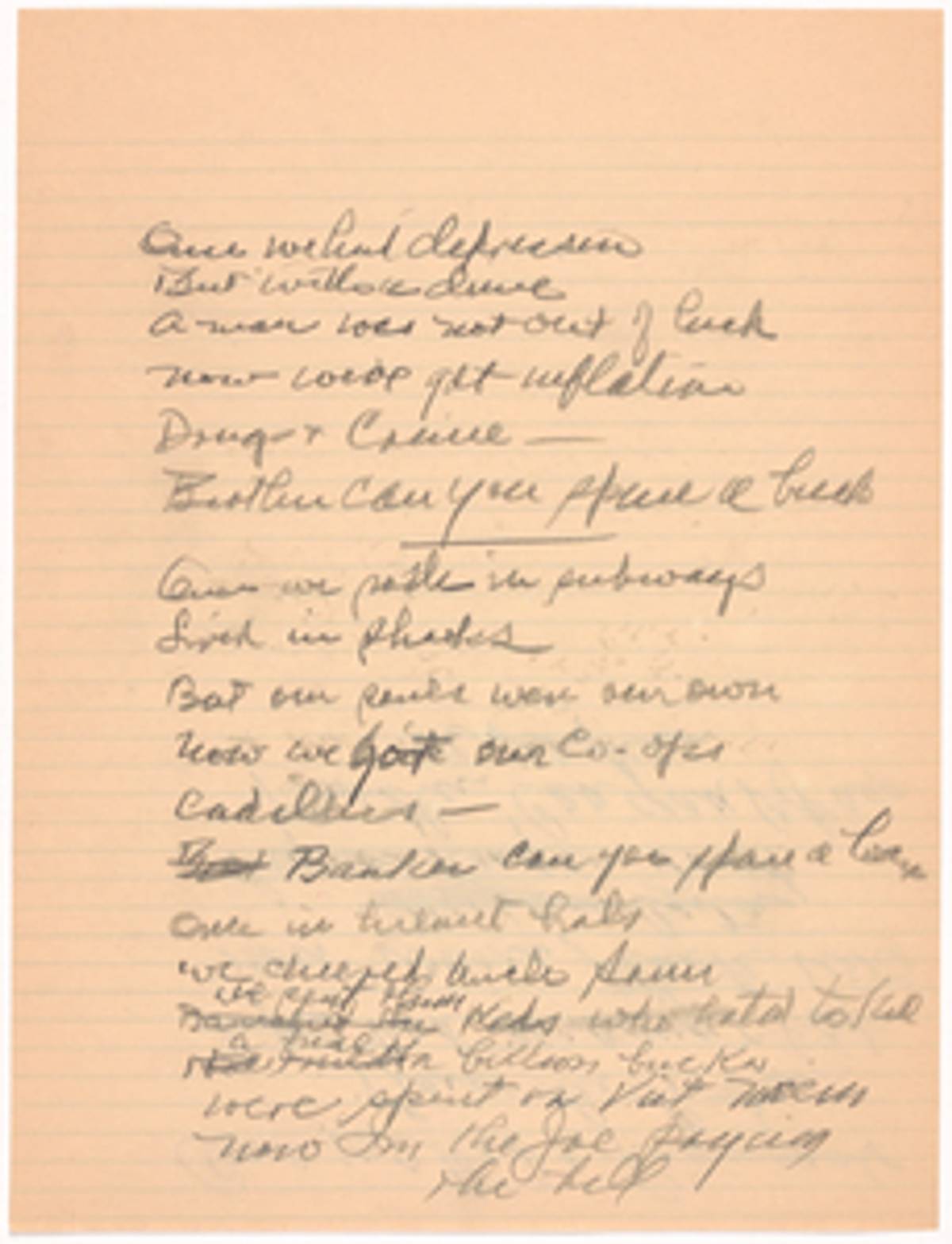 Brother can you spare a buck (Lyrics) / E. Y. (Edgar Yipsel) Harburg (New York Public Library)