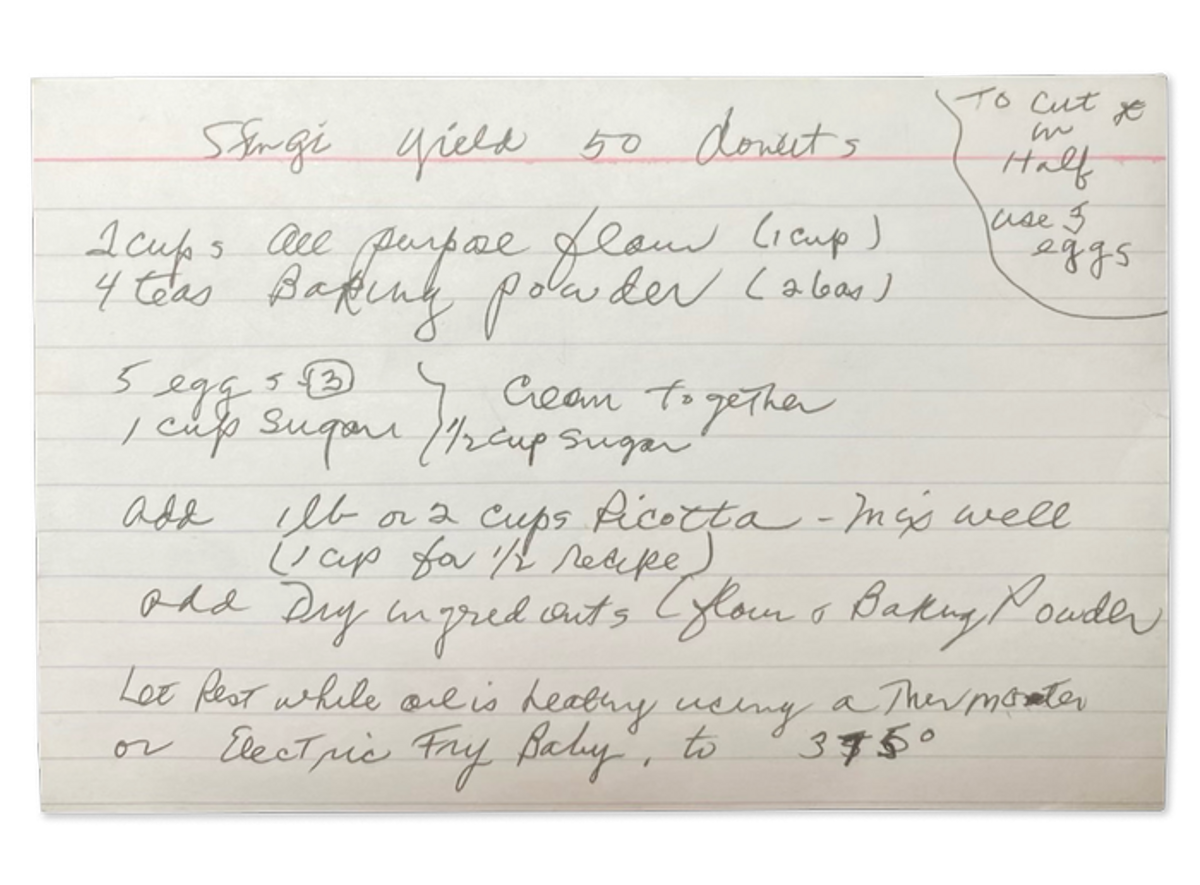 Grandma Eleanor's recipe card