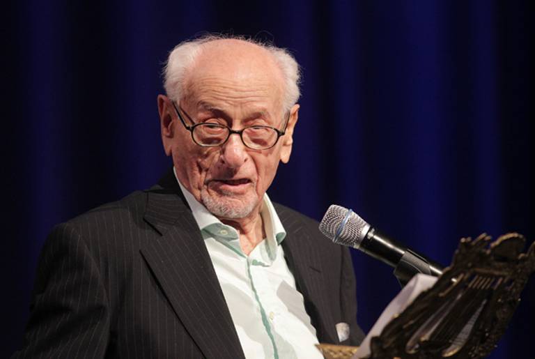 Actor Eli Wallach speaks during the Museum of Tolerance International Film Festival Gala on November 14, 2010 in Los Angeles, California. (Frederick M. Brown/Getty Images)