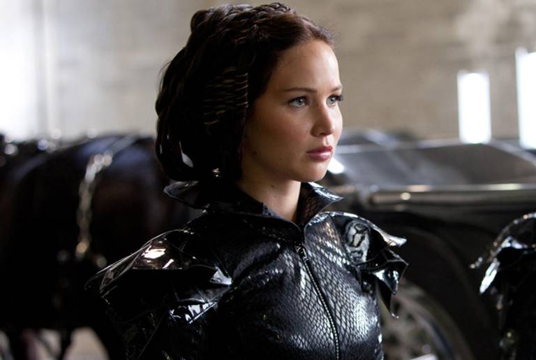Jennifer Lawrence as Katniss Everdeen in the forthcoming film adaptation of The Hunger Games.(Murray Close/Lionsgate)