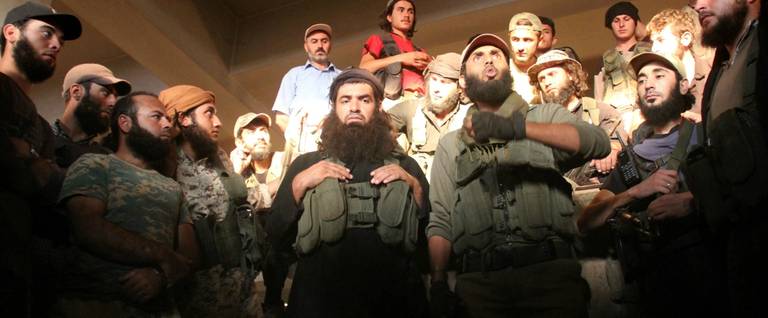Fighters from the former Al-Nusra Front south of Aleppo on Aug. 6, 2016, according to the Syrian Observatory for Human Rights. 
