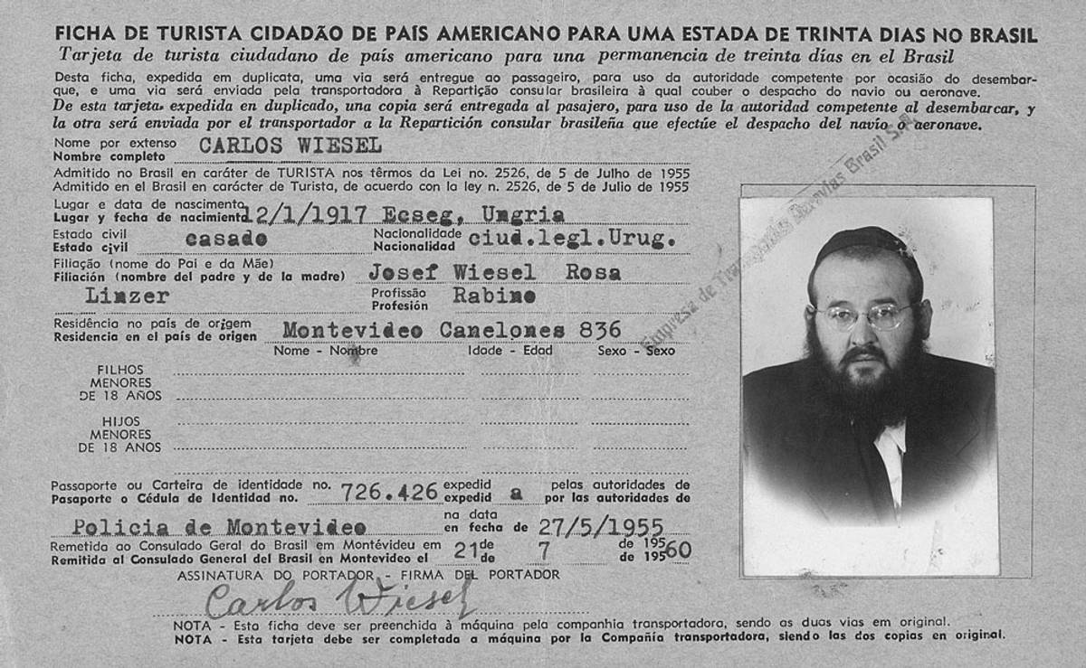 Rabbi Wiesel’s passport