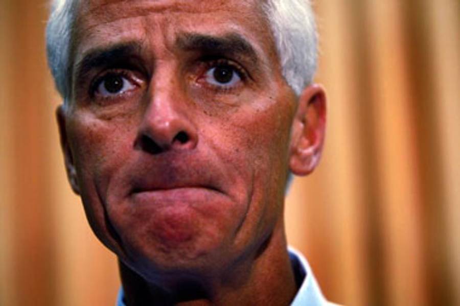 Crist at the Governor’s Hurricane Conference in Fort Lauderdale in May.(Joe Raedle/Getty Images)