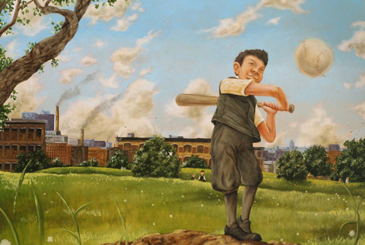 An illustration from Lipman Pike: America’s First Home Run King by Richard Michelson.(Zachary Pullen)