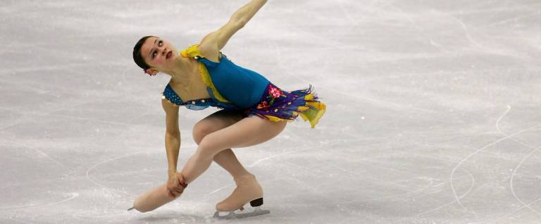 Sasha Cohen of the United States performs during the women's Short Program of the figure skating during Day 11 of the Turin 2006 Winter Olympic Games on February 21, 2006 at Palavela in Turin, Italy.