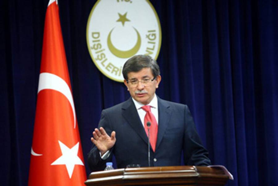 Turkish foreign minister Ahmet Davutoglu speaks today about the expulsion.(Adem Altan/AFP/Getty Images)